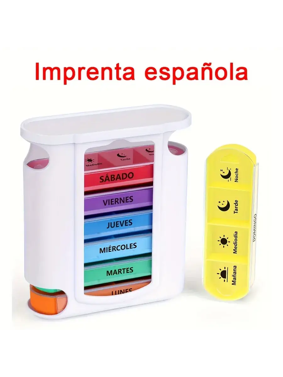 NNNB Weekly Pill Organizer, White Tablets