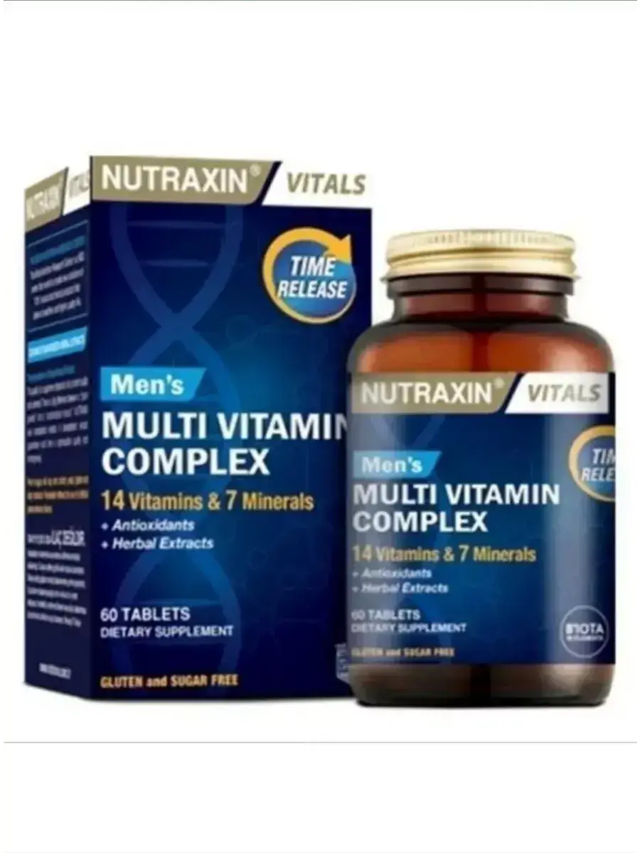 Nutraxin Men's Multivitamin and Mineral Complex, 2 Tablets Daily