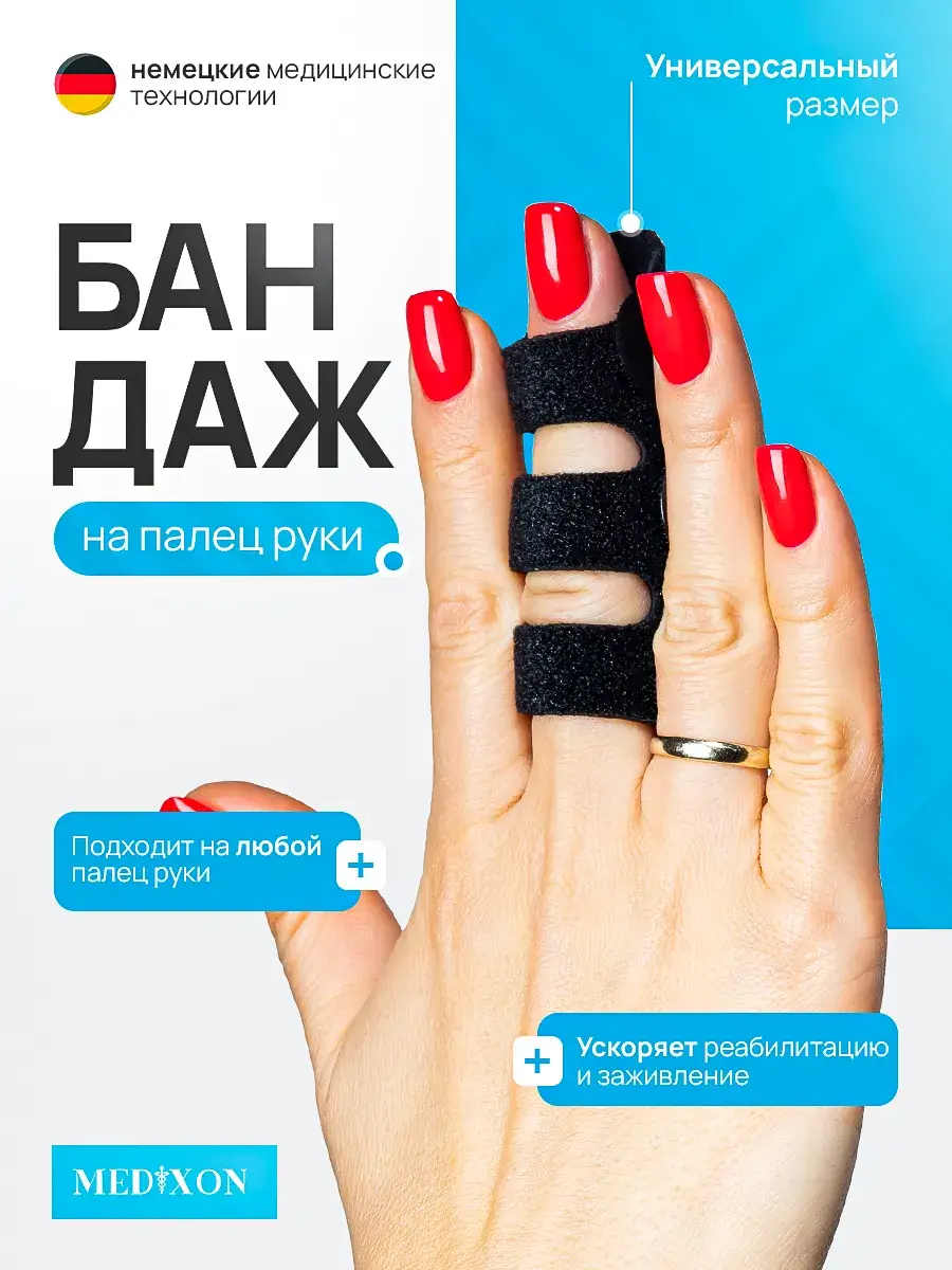 Medixon Finger Splint Brace Charcoal Black 1 pc
