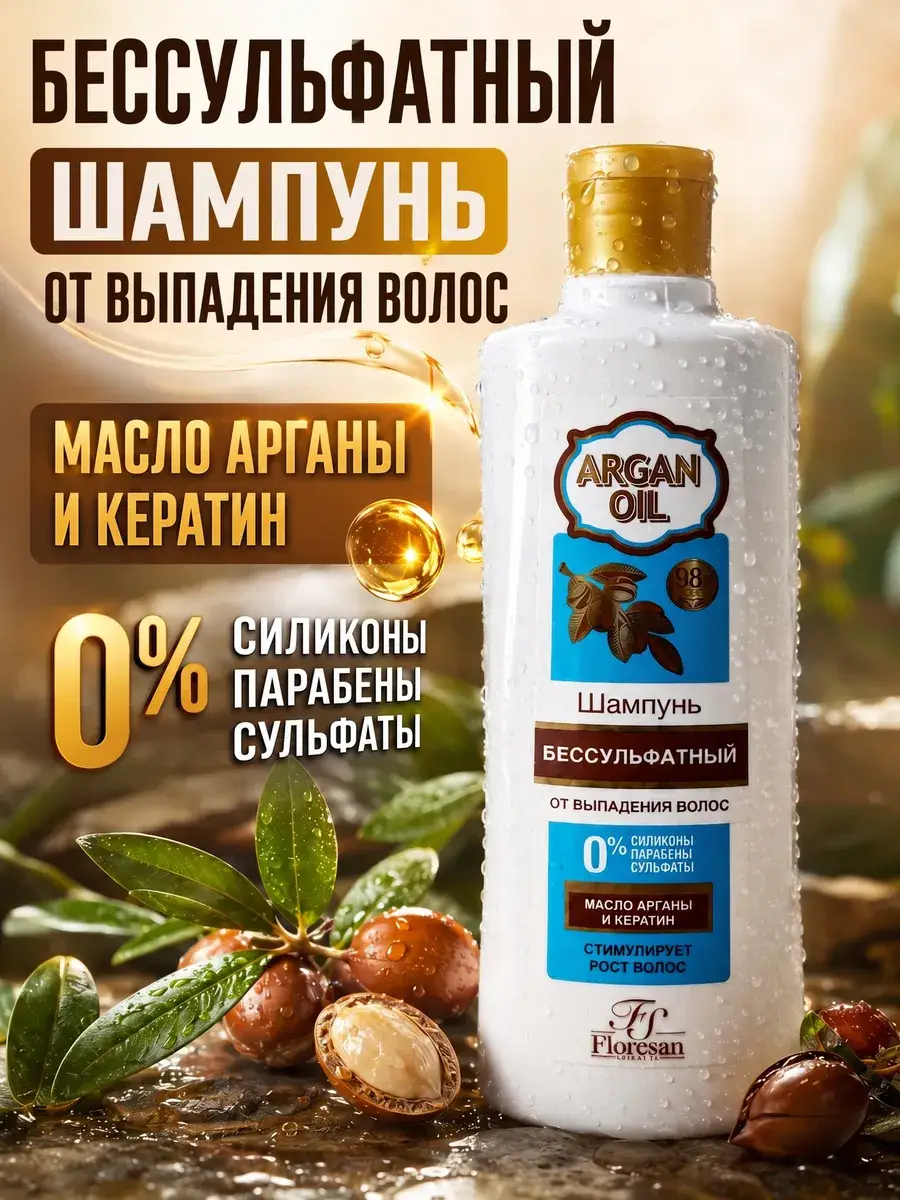 Floresan Argan Oil Sulfate-Free Shampoo 400 ml