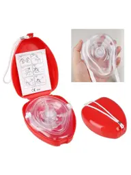 Reusable Professional CPR Breathing Mask Red 1 Piece #1