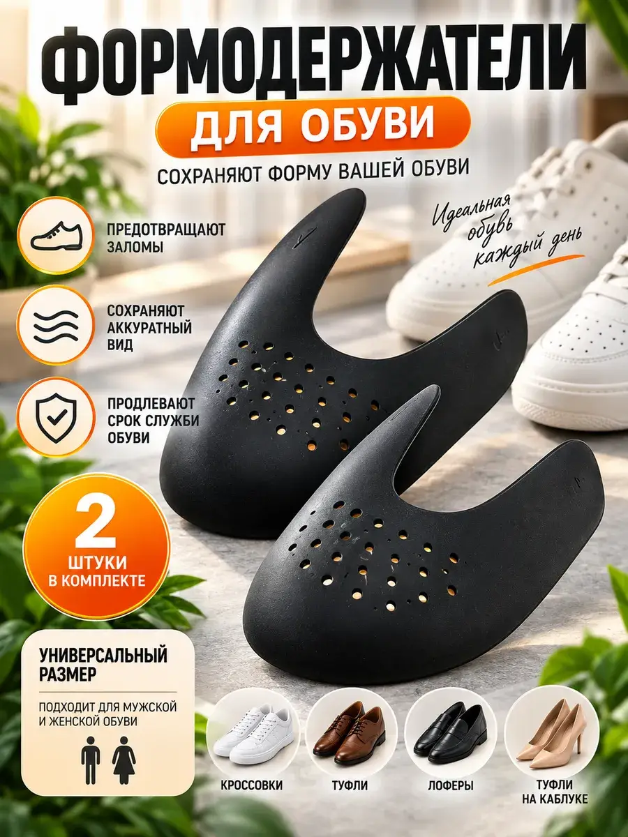 Shoe Crease Protectors Charcoal Black 2 pcs
