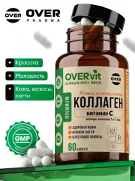 OVERvit Bovine Collagen with Vitamin C, 720 mg Capsules #1