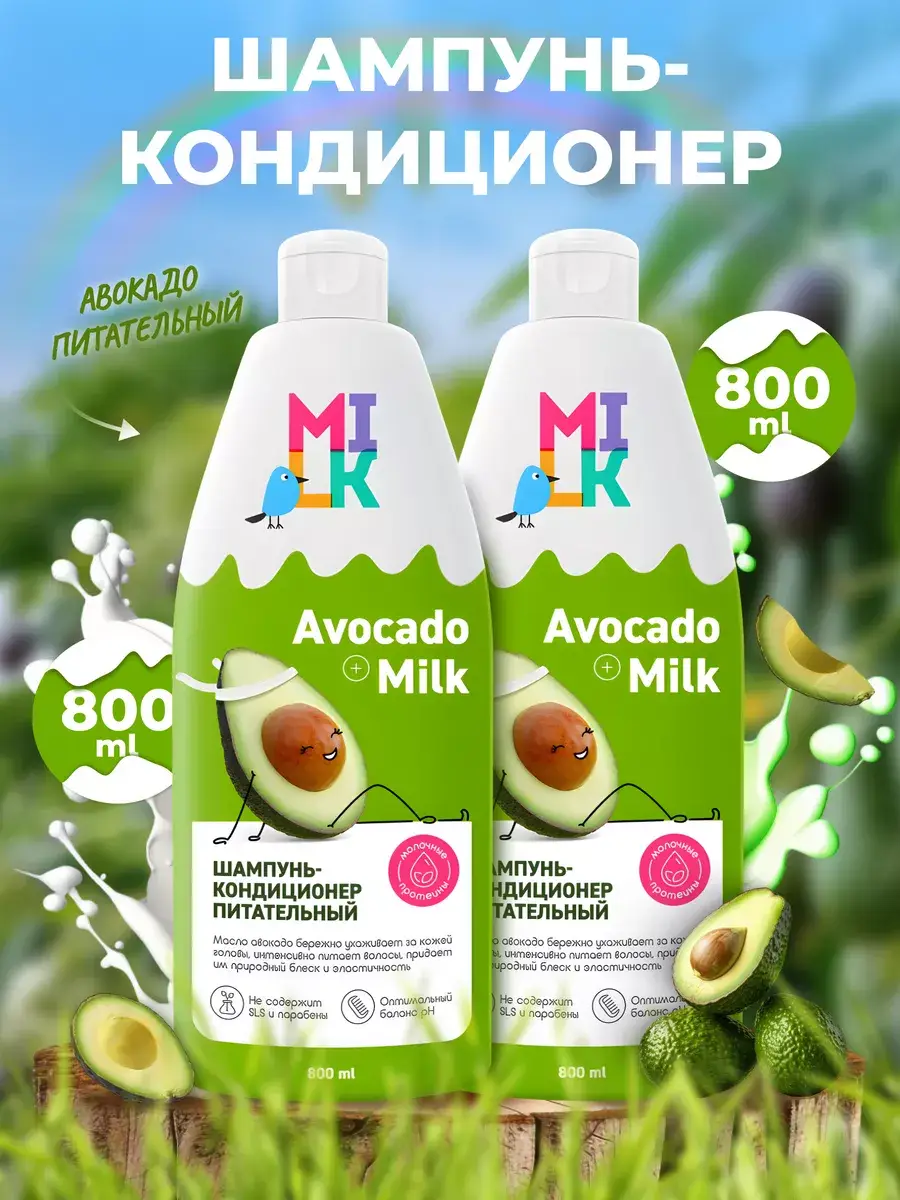 Milk Nourishing Avocado Shampoo, 2-Pack 2 Count