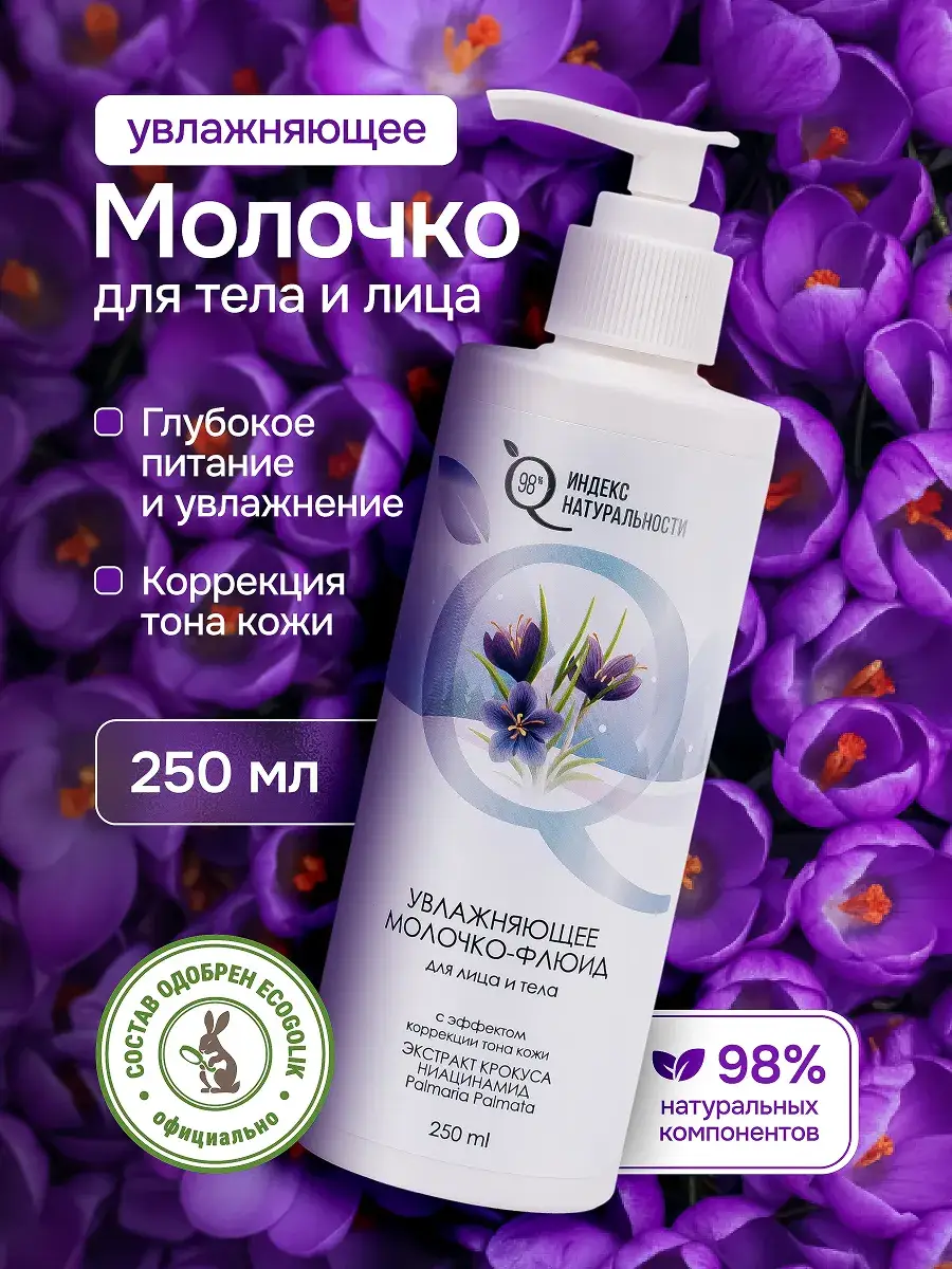 Index of Naturalness Moisturizing Face and Body Milk 250 ml