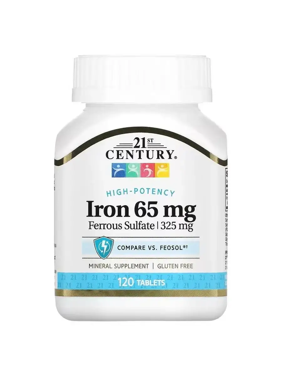 21st Century Iron Ferrous Sulfate Chewable Forehead Patches 65 mg