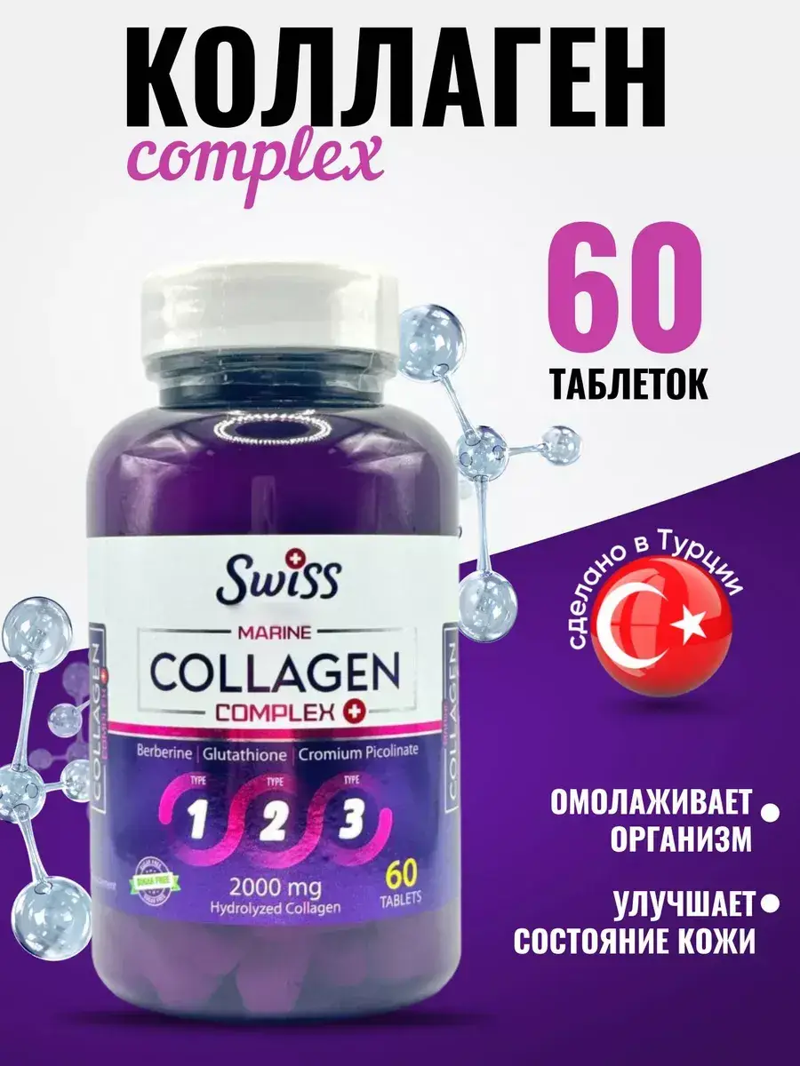 Swiss Collagen for Hair and Skin, 6 cm Pack