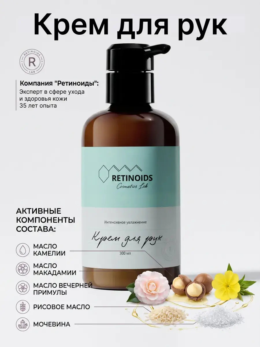 Retinoids Cosmetic Lab Hand Cream with Urea, 300 ml