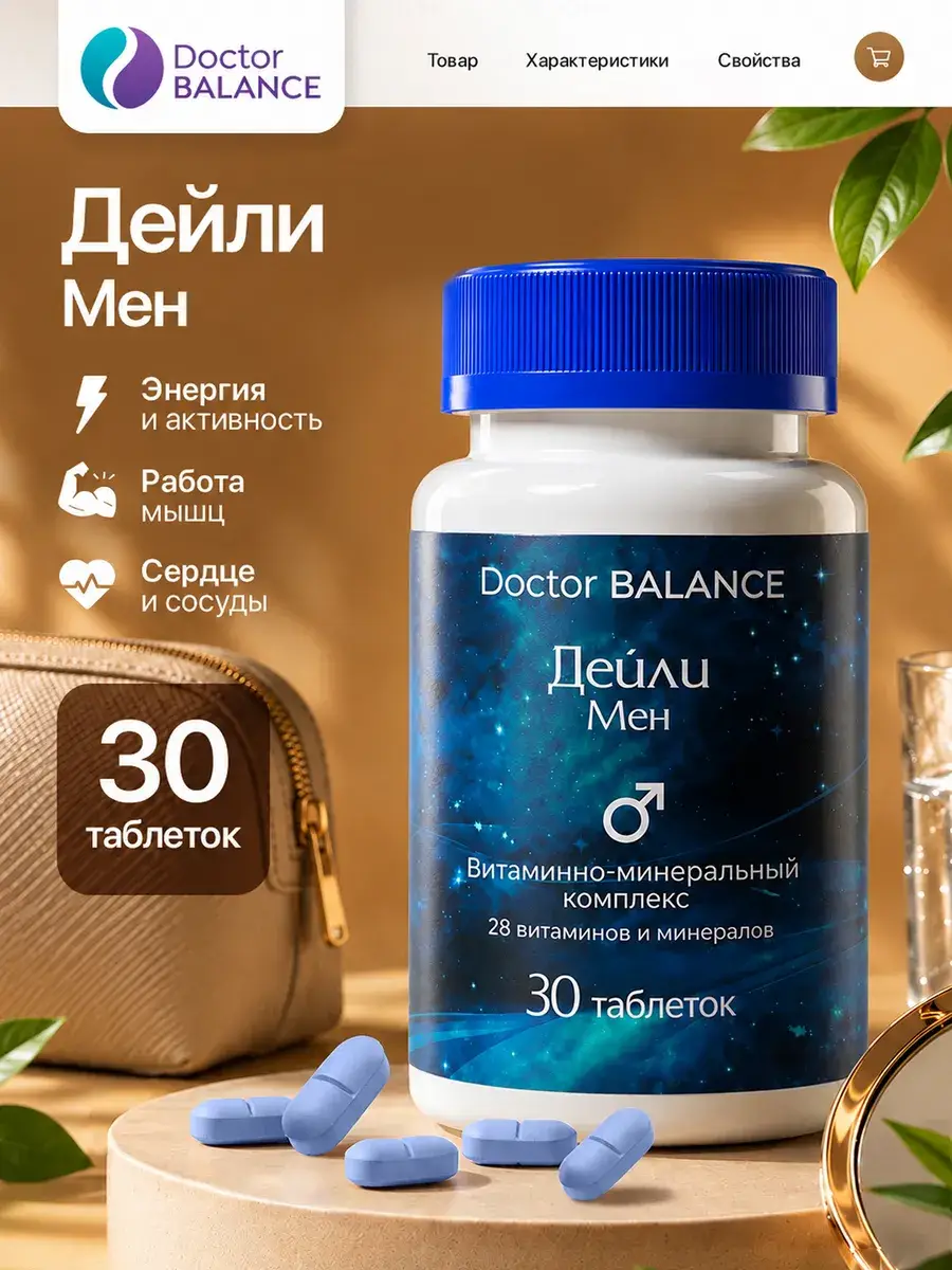 Doctor Balance Daily Men Multivitamin, 30 tablets 30 Count