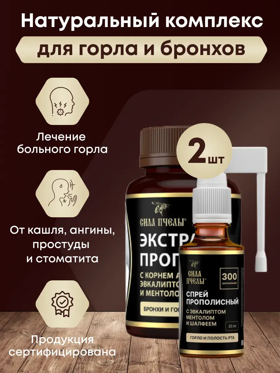 Propolis and Menthol Lozenges and Spray for Throat, 1 bottle