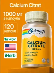 Solaray Calcium Citrate 1000 mg, 120 Capsules #1