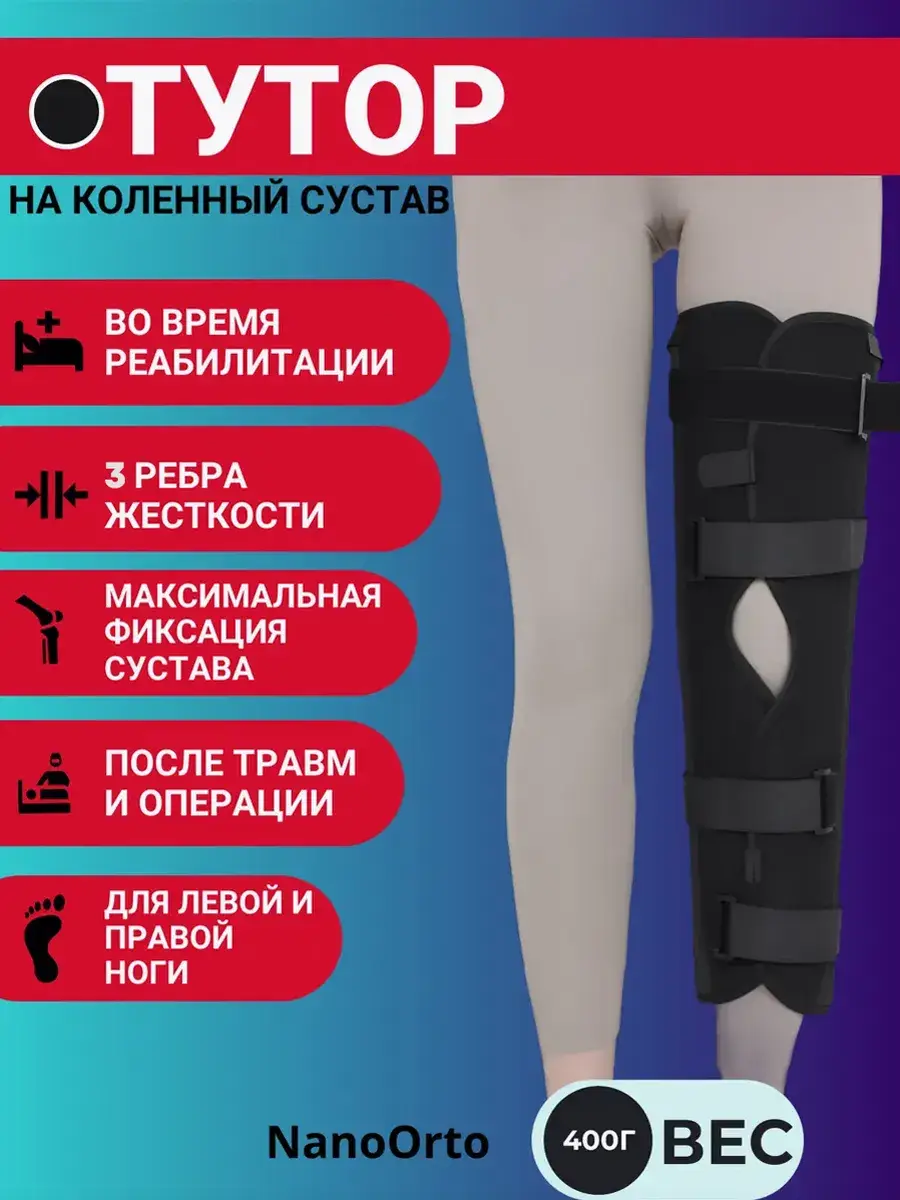NanoOrto Knee Fixation Orthosis Tutractor Charcoal Black 1 Piece