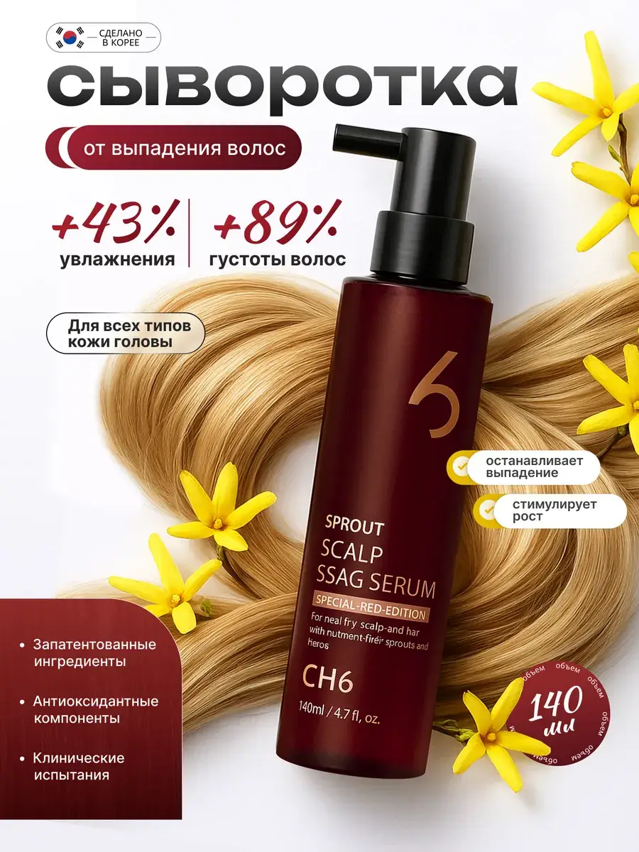 CH6 Sprout Scalp SSAG Hair Growth Serum 140 ml