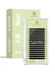 BarBara Elegant Black Eyelash Extensions C Curl 0.10mm Thickness 9mm Length 16 Lines #1