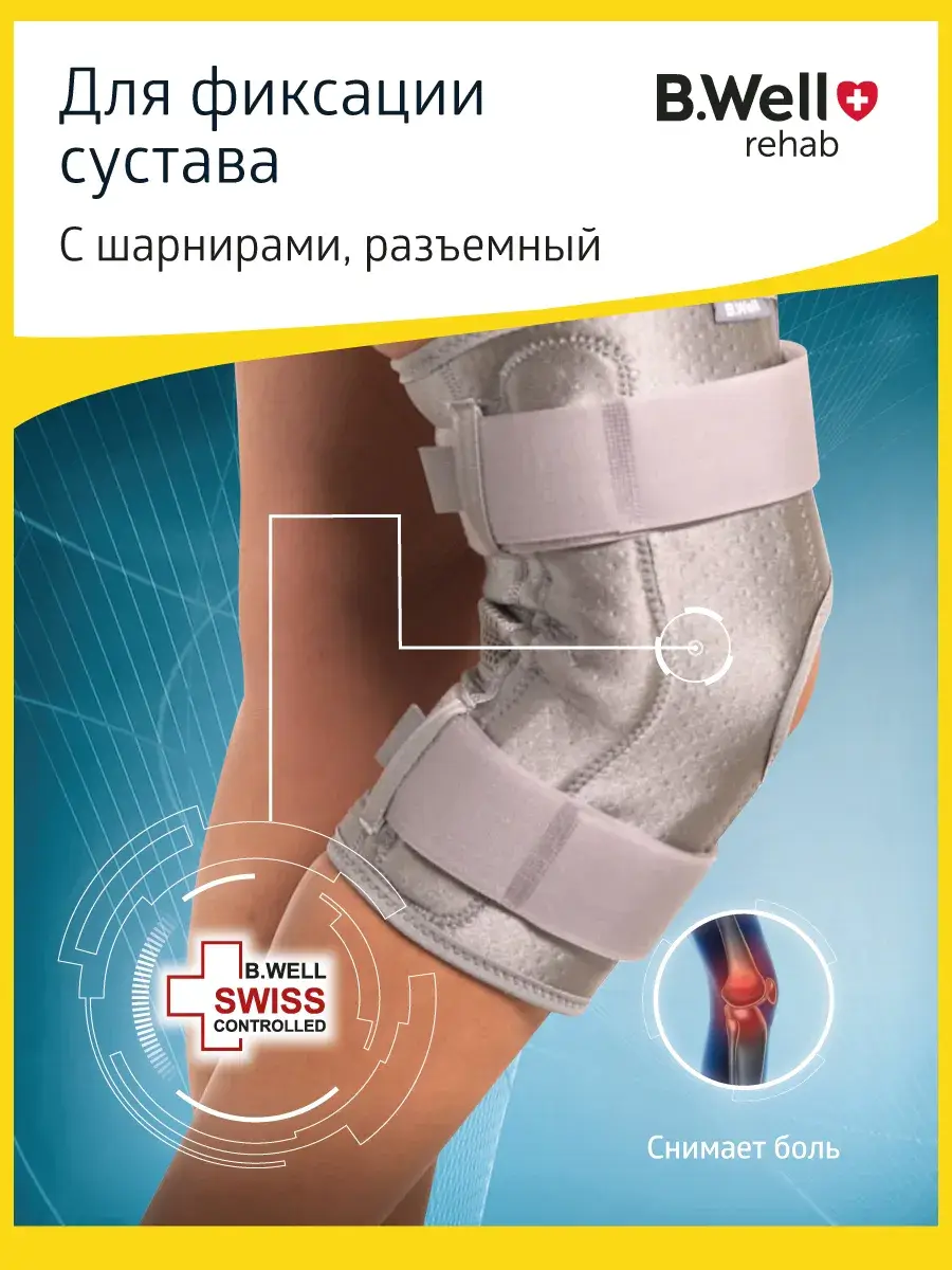 B.Well W-3320 Knee Brace, Adjustable, Grey