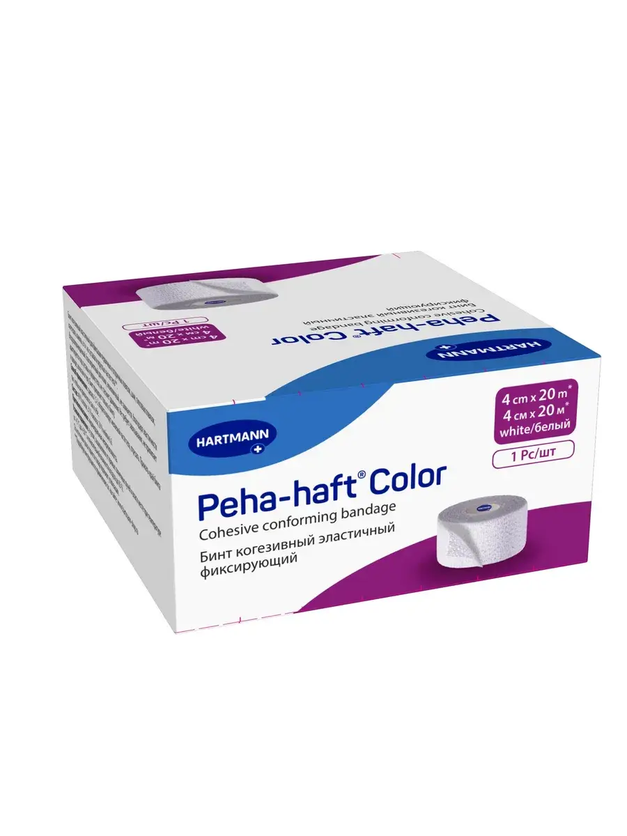 HARTMANN Peha-haft Self-Adhesive Elastic Bandage, White, 4 cm x 20 m