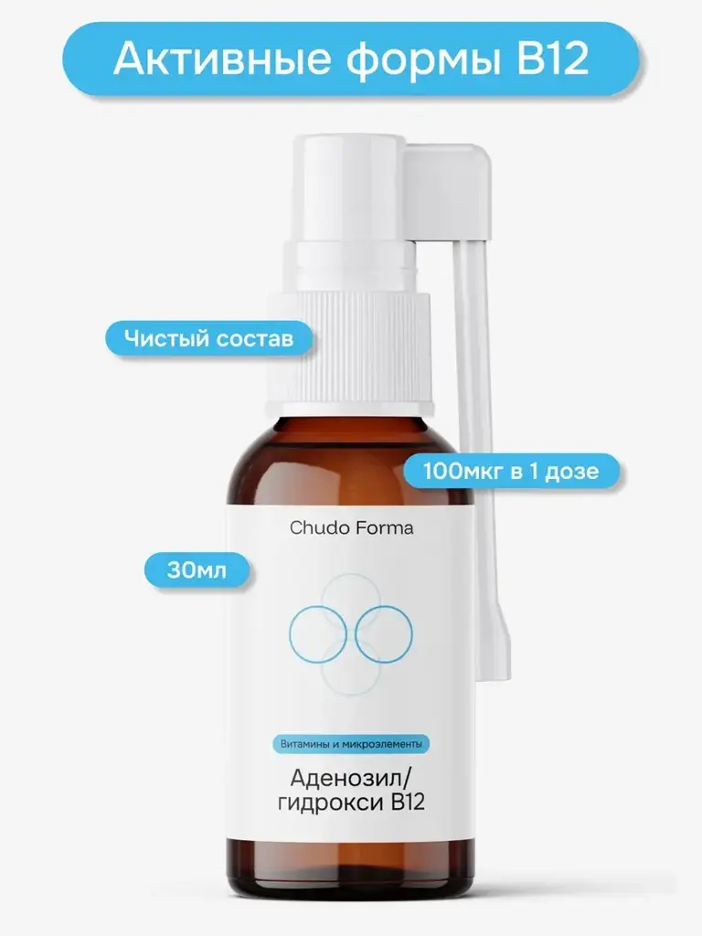 Chudo Forma Vitamin B12 Adenosylcobalamin + Hydroxocobalamin, 30 ml #1