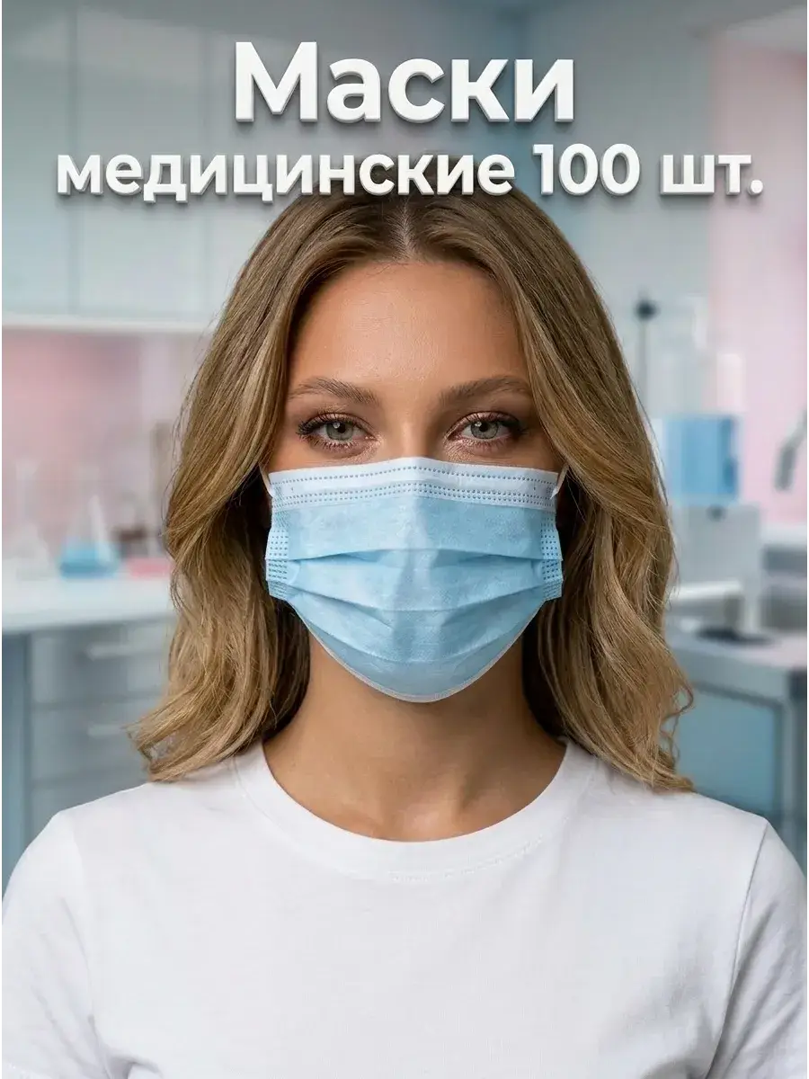 ArAgro Disposable Medical Face Masks Blue 100 Pack Mask 100 Count