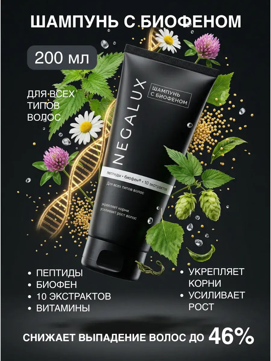 NegaLux Strengthening Nettle Hair Shampoo 200 ml