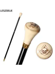 LESZOELIE Wooden Walking Cane with Resin Handle, 93 cm #1