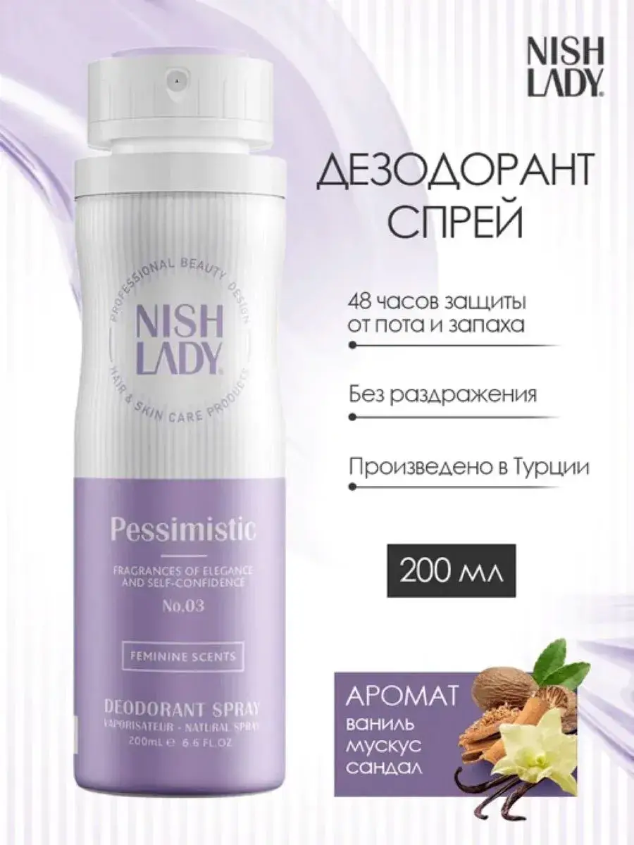 Nishlady Women's Antiperspirant Deodorant Spray, 200 ml