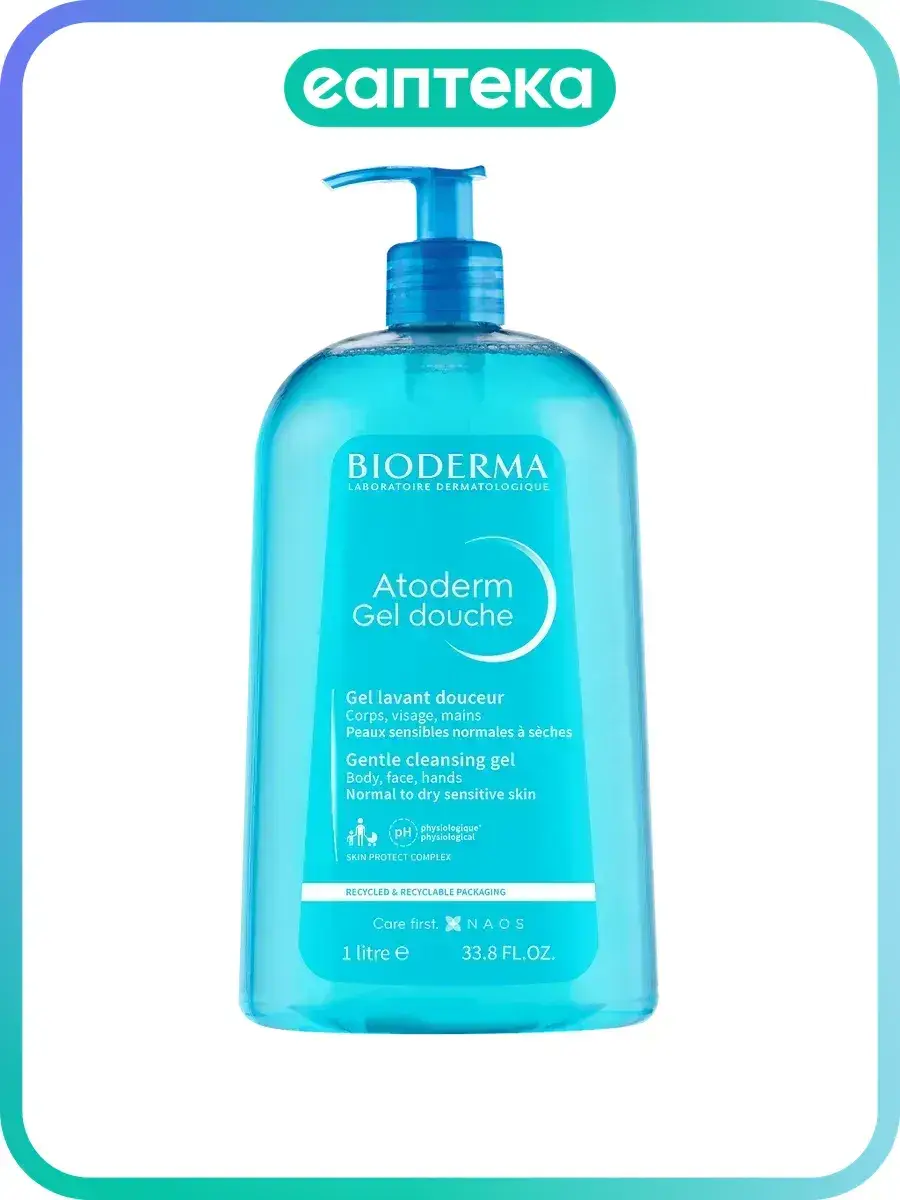 Bioderma Atoderm Gentle Shower Gel 1 l, 1 Count