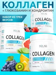 SOLAB Collagen, Chondroitin and Glucosamine Powder Set, 3 × 180 g #1