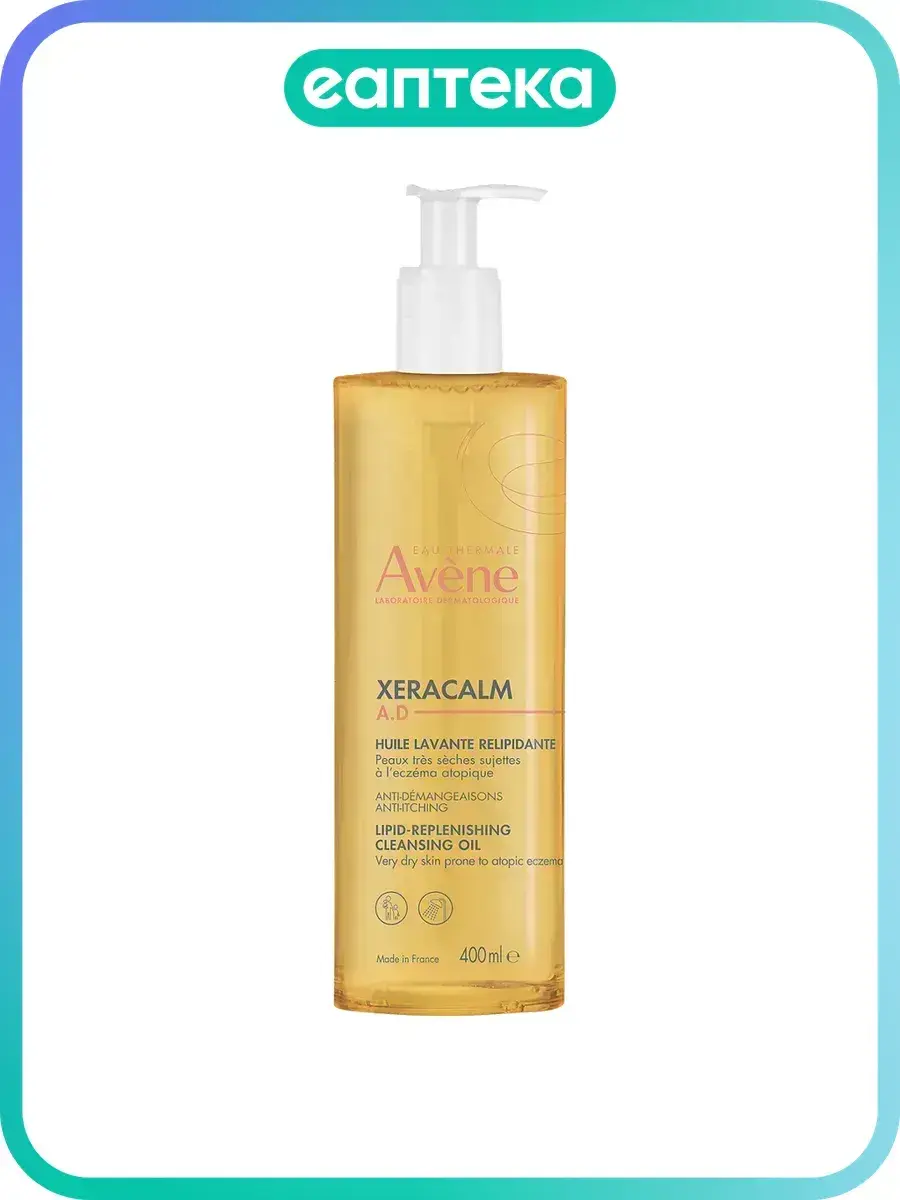 Avene XeraCalm A.D Lipid-Replenishing Cleansing Oil for Face and Body 400 ml, 1 Count