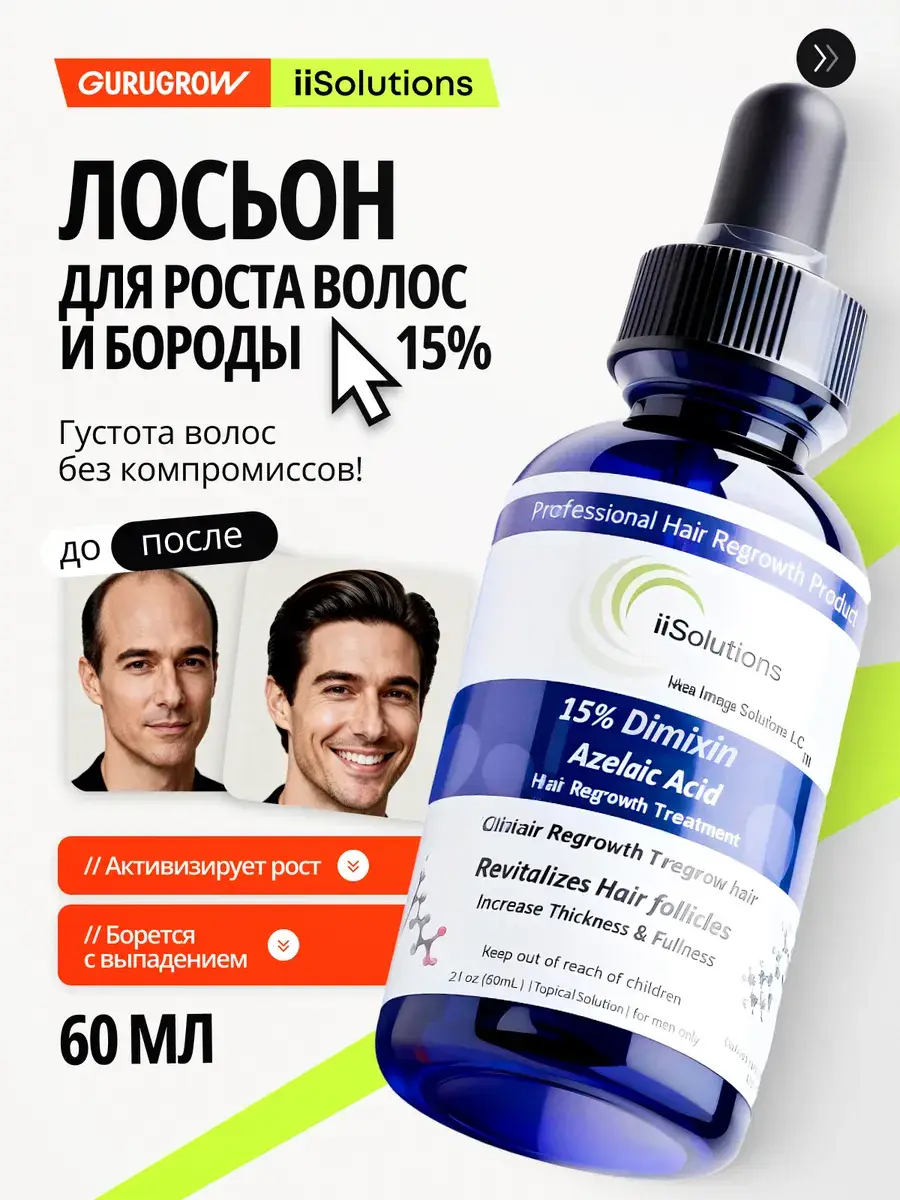 iiSolutions Hair Growth Serum 15% 60 ml