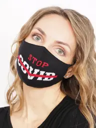 ODALIA Knitted Reusable Protective Face Mask, Black, Red, White, 1 pcs #1