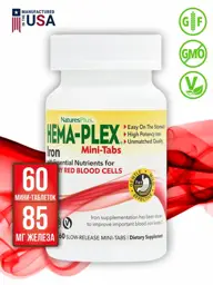 NATURE'S PLUS Hema-Plex Iron Slow-Release Mini-Tabs, 60 Tablets #1