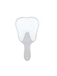 YOUYA DENTAL Tooth-Shaped Hand Mirror, Plastic, White, 1 Piece #1
