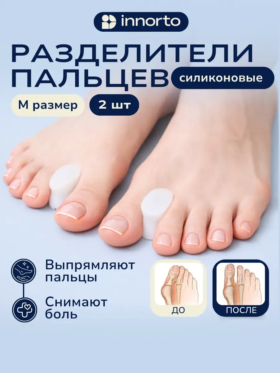 INNORTO Silicone Toe Separator Pair S M L