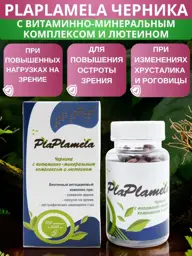 PlaPlamela Blueberry with Vitamins and Lutein, 120 Tablets #1