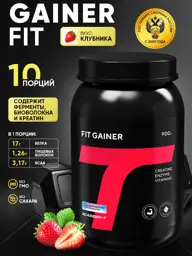 ACADEMY-T FIT GAINER Protein-Carbohydrate Powder, Strawberry, 900 g #1
