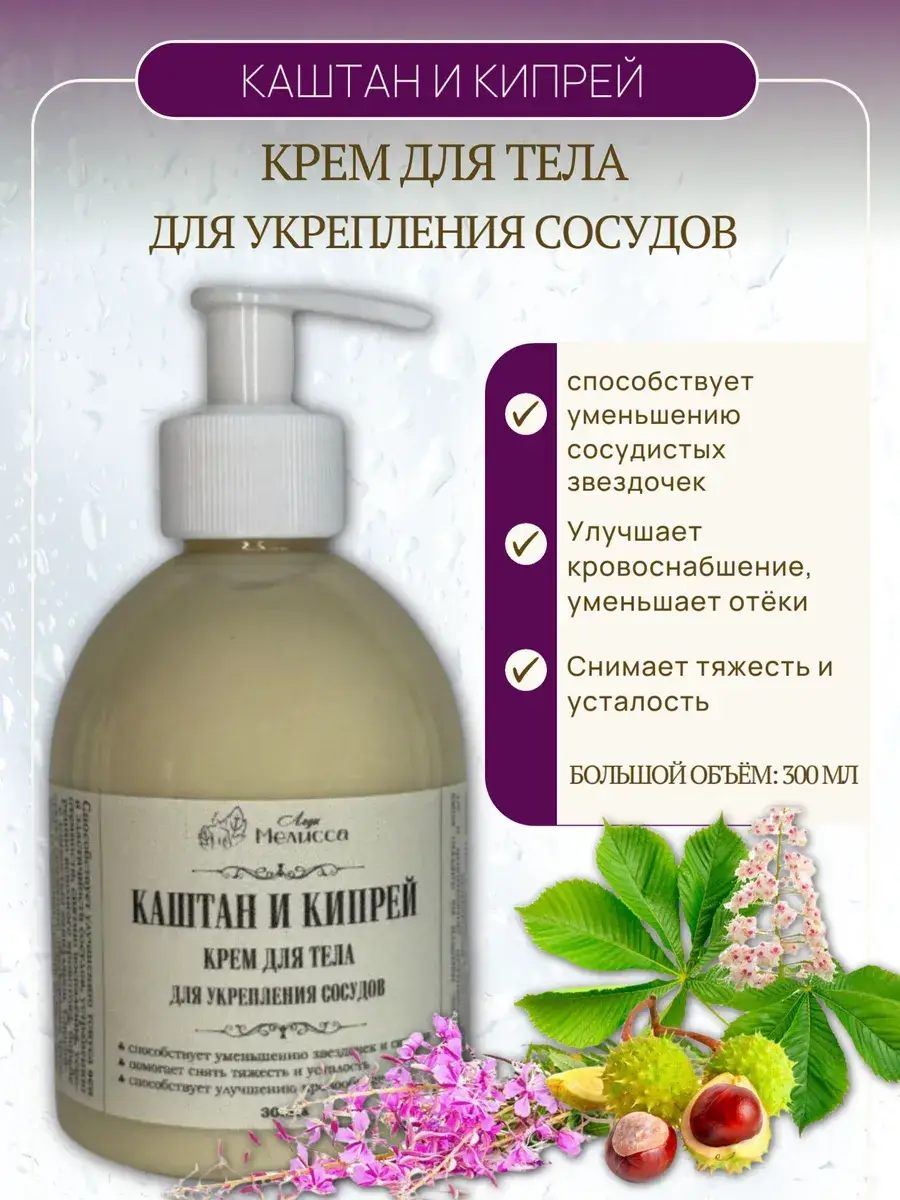 Lady Melissa Chestnut & Willowherb Varicose Vein Cream 300ml