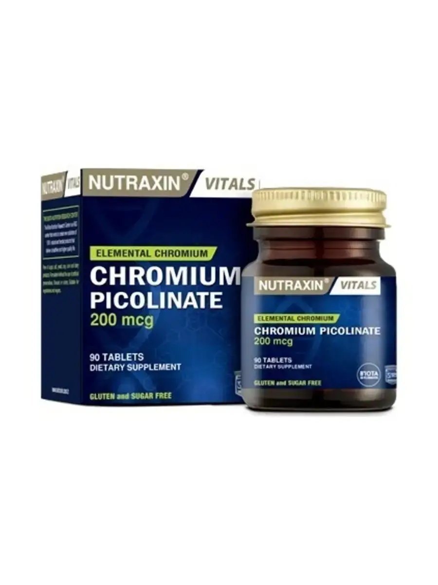NUTRAXIN Chromium Picolinate Tablets, 200 mg, 90 Tablets