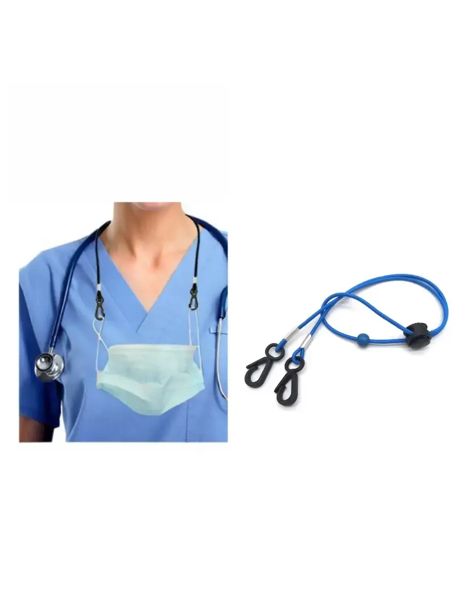 VELIKONEMALO Adjustable Mask Holder, Blue, 2 Pack