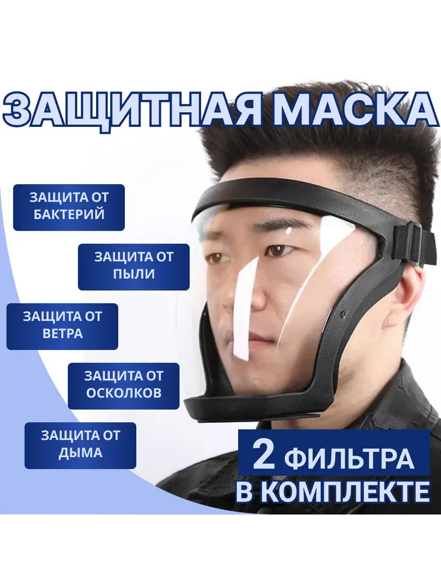 Transparent Face Shield with Filters (2-pack)
