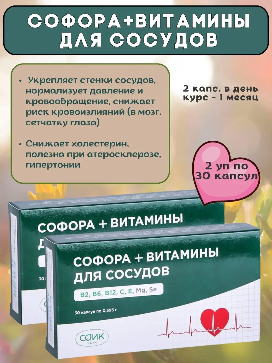 SOIK Sophora and Vascular Vitamins Capsules 30 Count