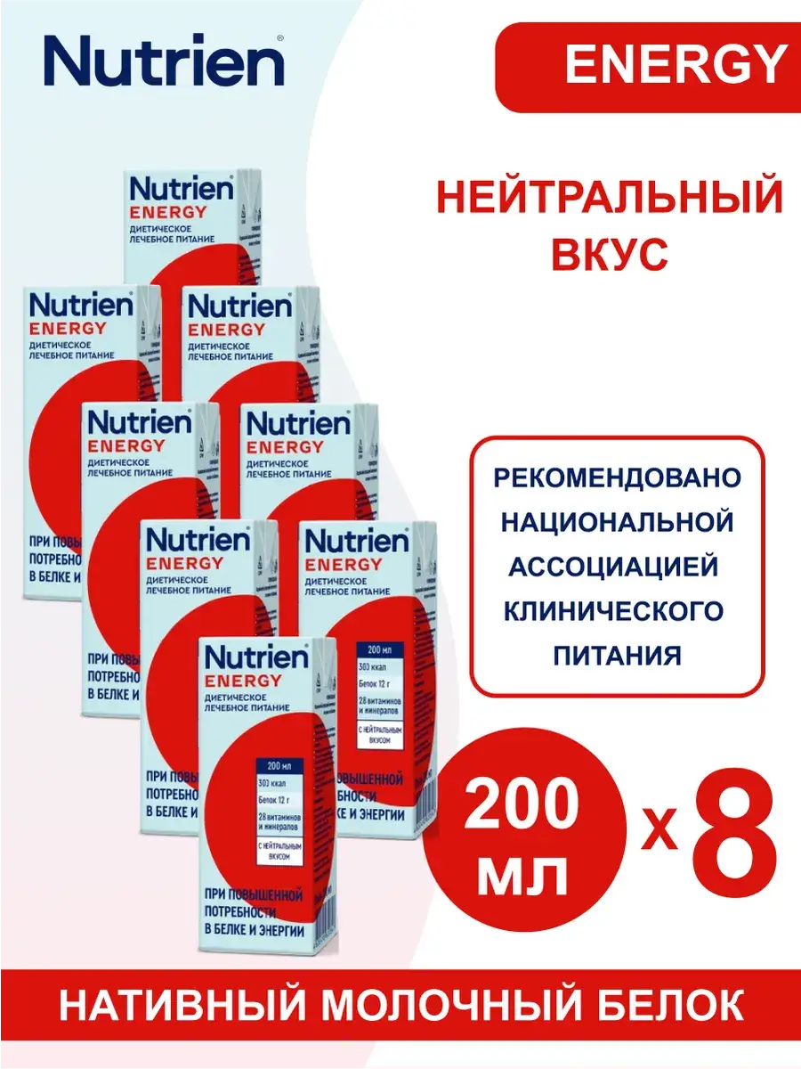 Nutrien Energy Neutral Flavor Pack of 8 200 ml, 8 Count