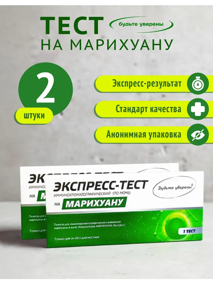 Marijuana Rapid Test Strips, 2-Strip Pack 2 Count