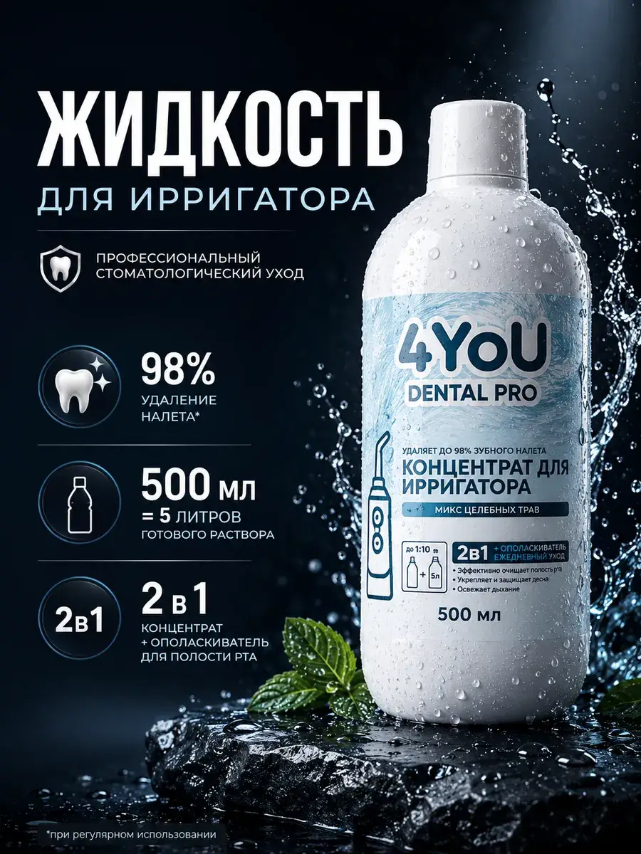 4YoU DENTAL PRO Irrigator Concentrate for Sensitive Gums, 500 ml