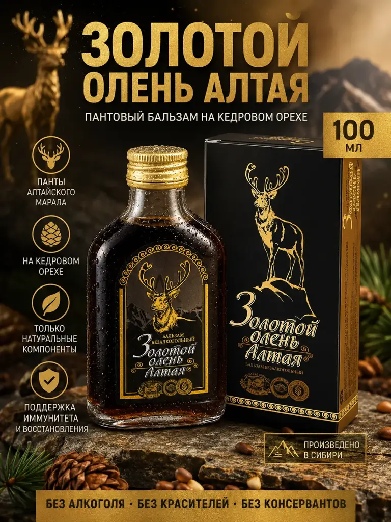Magic Herbs Golden Altai Deer Antler Balm with Pine Nut, 100 ml #1