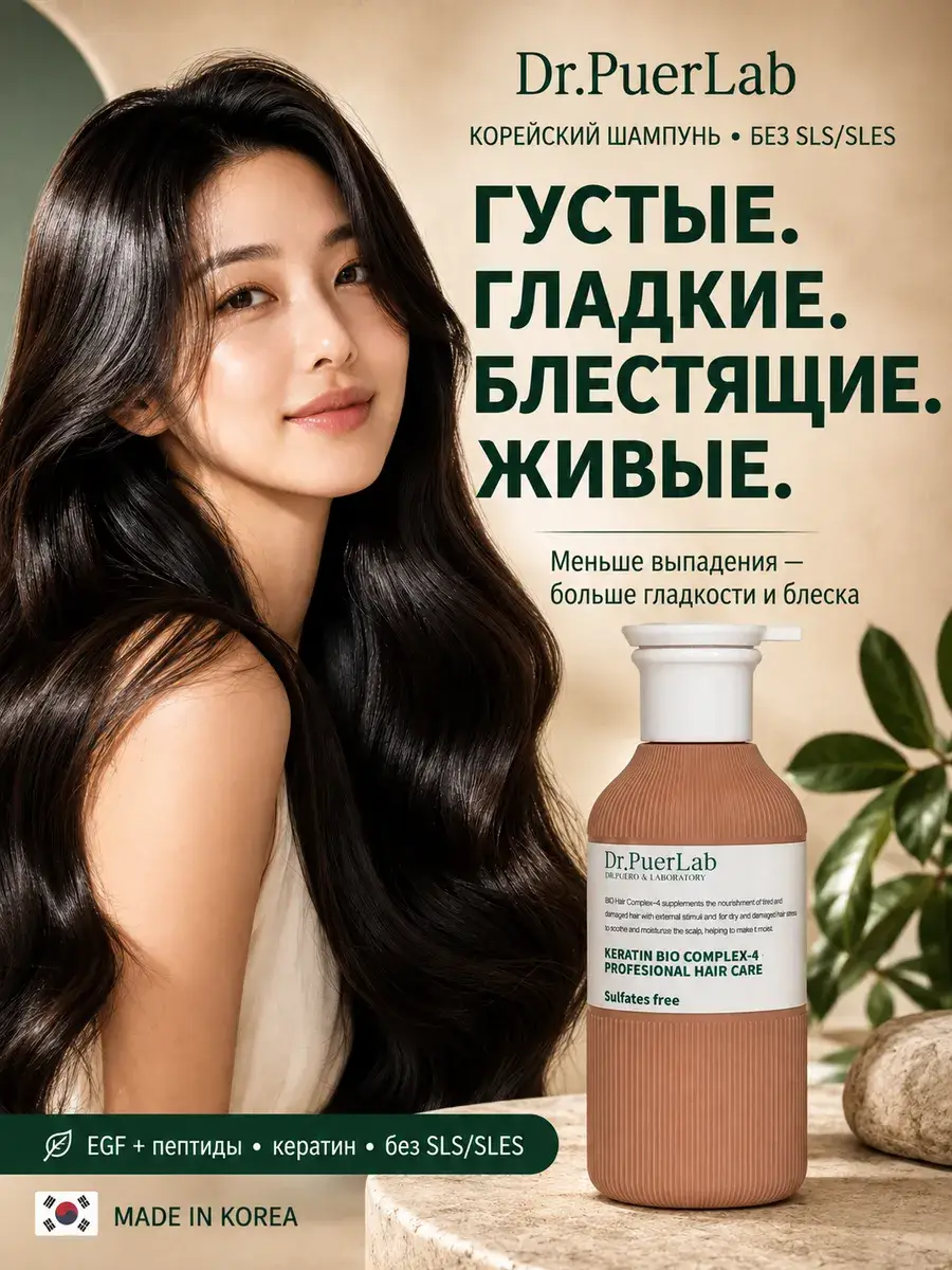Dr.PuerLab Keratin Sulfate-Free Hair Shampoo 300 ml