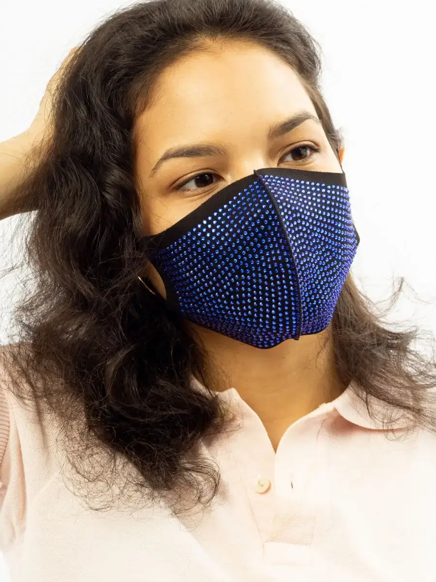 TAN-MAN Women's Rhinestone Fabric Face Mask 1 pcs