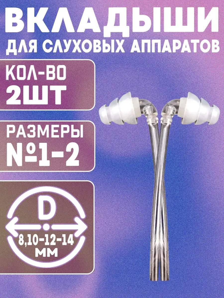YourHearing Triple Dome Eartips for BTE Hearing Aids Size 1-2 Pack of 2 2 Count