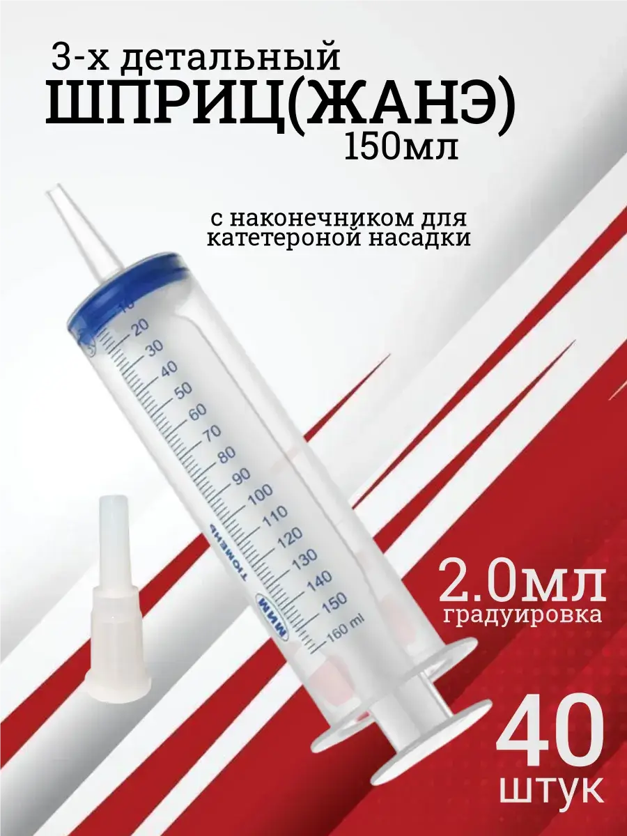 Jane Sterile Syringe 40 Pack 150 ml, 40 Count