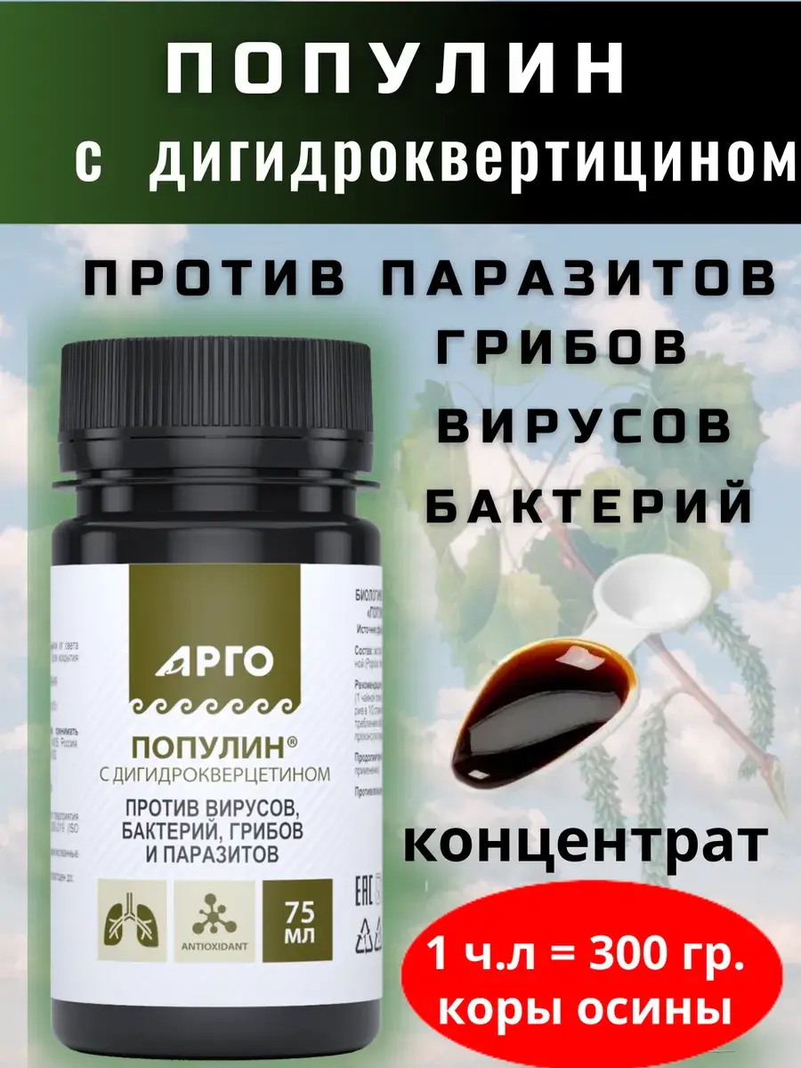 Populin with Dihydroquercetin Liquid 75 ml
