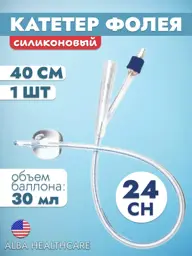 Alba Healthcare Foley Catheter, Silicone, CH/FR 24 #1